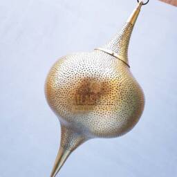 Handmade Engraved Brass Moroccan Pendant Light - Soltana Ceiling Lamp - thumbnail 2
