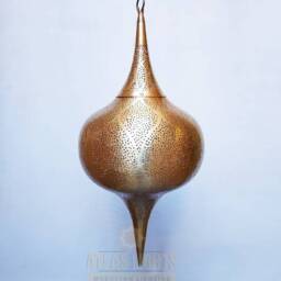 Handmade Engraved Brass Moroccan Pendant Light - Soltana Ceiling Lamp - thumbnail 3