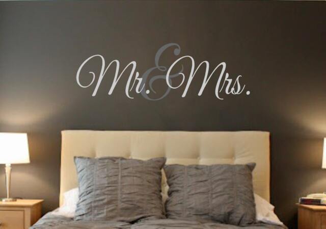 Mr. & Mrs. - Large-Vinyl Wall Decal - Quotes - Decals-Words For The Monogram Personalized Wedding Gift Bedroom Decor - image 1