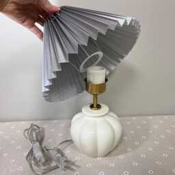 Handmade Ceramic Table Lamp With Grey Pleated Shade - thumbnail 4