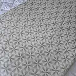 King/Queen Twin Bed Runner Throw Scarf Geometric Pattern Bedroom Decor - Subtle Soft Grey Ivory , Designer Braxton Mist Fabric - thumbnail 4