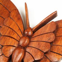 Butterfly Wall Art, Wood Carving, Insect Statue, Animal Decor, Housewarming, Artwork, Natural Piece, Bedroom Decoration, Appreciated Gift - thumbnail 3