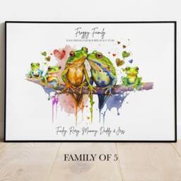 Personalized Frog Family Print Custom Toad Wall Art - thumbnail 3