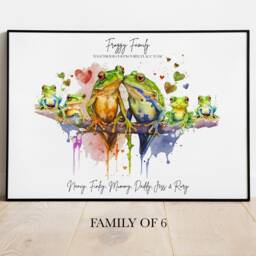 Personalized Frog Family Print Custom Toad Wall Art - thumbnail 2
