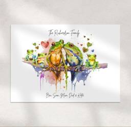 Personalized Frog Family Print Custom Toad Wall Art