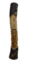 Hand Carved Wooden Green Man Wall Plaque Log Statue Half - Various Sizes. Outdoor Garden Sculpture