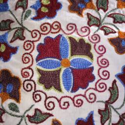 Suzani Pillowcase Real Uzbek Suzani Embroidered in Nurata, Bukhara, Samarkand, Shakhrisabz - thumbnail 2