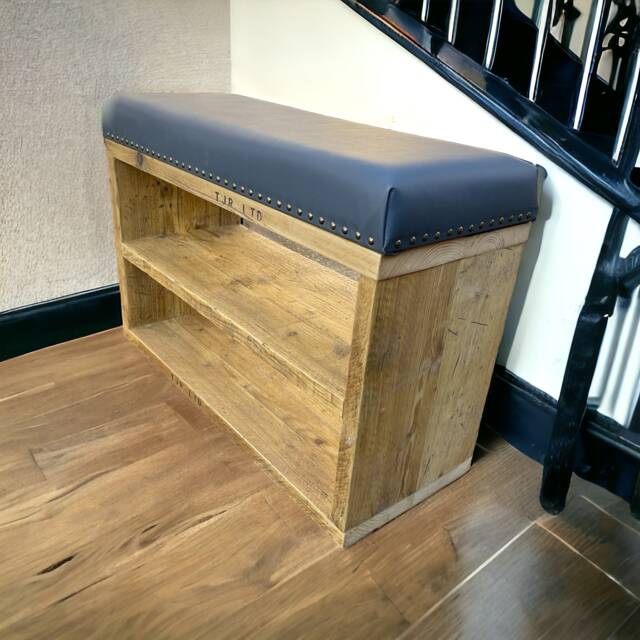Shoe Storage Unit - Box Seat Using Reclaimed Wooden Scaffold Boards - The Tirana - image 1