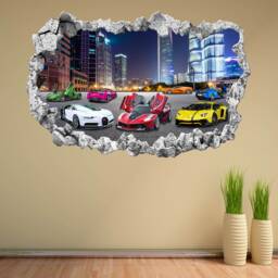 Supercars Wall Decal Sticker - Sports Cars Mural , Poster Print Art Boys Bedroom Decor Kr2 - thumbnail 3