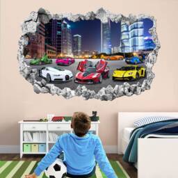 Supercars Wall Decal Sticker - Sports Cars Mural , Poster Print Art Boys Bedroom Decor Kr2 - thumbnail 2