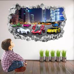 Supercars Wall Decal Sticker - Sports Cars Mural , Poster Print Art Boys Bedroom Decor Kr2 - thumbnail 1