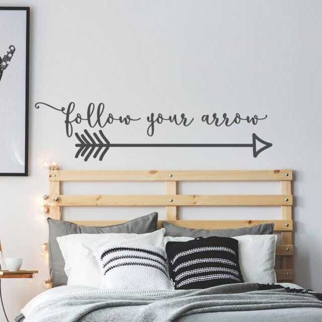 Follow Your Arrow Vinyl Wall Decal Boho Bedroom Decor Ww89 - image 1