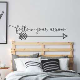 Follow Your Arrow Vinyl Wall Decal Boho Bedroom Decor Ww89 - thumbnail 1
