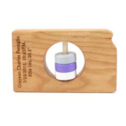 Kansas State Wooden Baby Rattle Modern Organic Toy - thumbnail 2