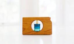 Kansas State Wooden Baby Rattle Modern Organic Toy - thumbnail 1