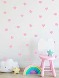 Hearts Decal - Choose Your Color, Scandinavian Design, Girly Wall Decal, Gold Decals, Decals Nursery, Geometric Sticker - thumbnail 1