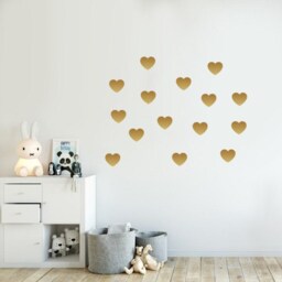 Hearts Decal - Choose Your Color, Scandinavian Design, Girly Wall Decal, Gold Decals, Decals Nursery, Geometric Sticker - thumbnail 2