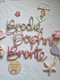 Knitted Name Sign L Nursery Kids Room Decor Children's Wall Art
