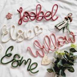 Knitted Name Sign L Nursery Kids Room Decor Children's Wall Art - thumbnail 3