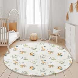 Safari Leaf Animal - Rug, Carpet, Kids Decor, Children's Room Decor, Kids Personalised Decor - thumbnail 2