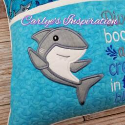 Shark Deep Blue Sea Bundle Storybook Pillow Designs - 5x7 Design Includes 2 Digital Designs Applique Animal Nautical - thumbnail 3