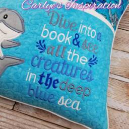 Shark Deep Blue Sea Bundle Storybook Pillow Designs - 5x7 Design Includes 2 Digital Designs Applique Animal Nautical - thumbnail 4