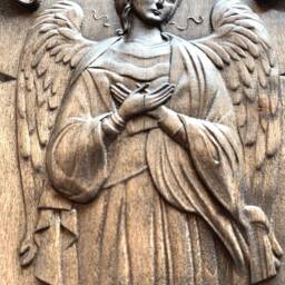 Guardian Angel Icon For Home, Wooden Carved Christian Decor, Religious Wall Art, Gift Easter - thumbnail 2