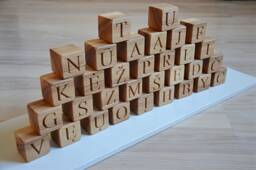 32 Lithuanian Wood Alphabet Blocks Abc Letter Learning Toy Personalized Baby Shower Or Birthday Gift - thumbnail 1
