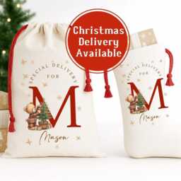 Personalised First Christmas Sack & Stockings, Bear Stockings Gift For Kids, Xmas Eve Sack, My Christmas, Present - thumbnail 2