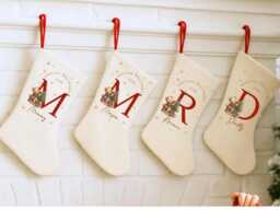 Personalised First Christmas Sack & Stockings, Bear Stockings Gift For Kids, Xmas Eve Sack, My Christmas, Present - thumbnail 1