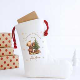 Personalised First Christmas Sack & Stockings, Bear Stockings Gift For Kids, Xmas Eve Sack, My Christmas, Present - thumbnail 4