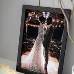 Personalized Couple Portrait, Glitter Prints, Custom Wedding Gift, Engagement Anniversary Photo Keepsake, Mother Of The Bride Gift - thumbnail 1