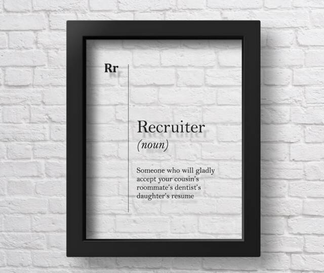 Transparent Recruiter Definition Print Human Resources Gift Hr Office Decor Coworker New Job Funny Dictionary Typography Boss - image 1