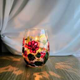 Hand Painted Tea Light Holder - thumbnail 2