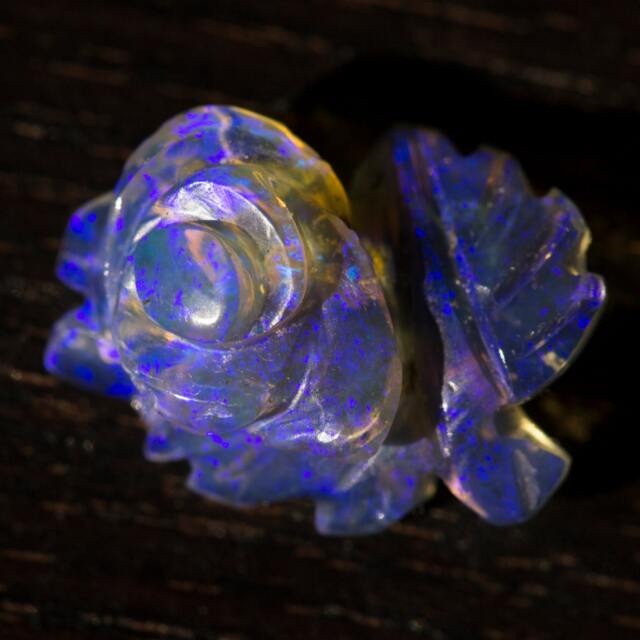 Crystal Jelly Opal Purple Rose Carving - 6.2 Cts - image 1