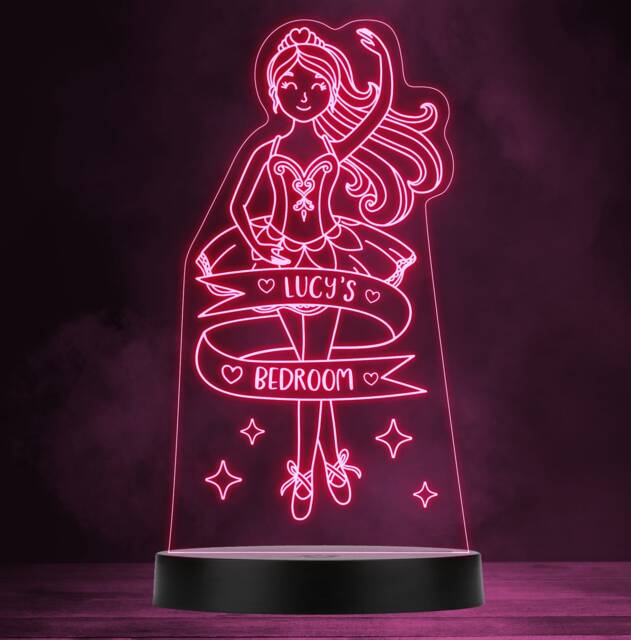 Ballerina Ballet Personalised Gift Colour Changing Led Lamp Night Light - image 1