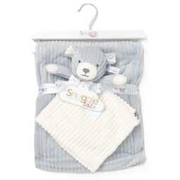 Embroidered Blanket & Comforter - Blue Baby Boys Personalised & Booties Gift Set - Baby Girl Babyshower Newborn - thumbnail 3