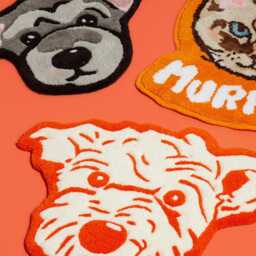 Custom Pet Tufted Rug With Name - Hand-Tufted Portrait Carpet Personalized Plush Face Mat - thumbnail 3