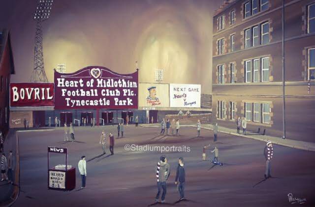 Hearts - Tynecastle Park 1950's - Heart Of Midlothian A3 Print