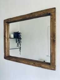 "Handmade Mirror Wooden ""Warm Oak" - thumbnail 1