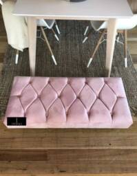 Handmade Pink Velvet Chesterfield Ottoman - UK Made - thumbnail 3