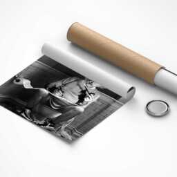 Albert Einstein Physicist On Toilet Canvas Print, Wall Art, Home Decor, Black & White Funny Bathroom Photography Premium Quality Picture - thumbnail 3