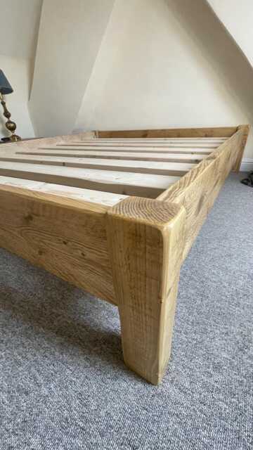 Low Bed Frame Solid Rustic Pine Wood All Sizes Available Free UK Delivery - image 1