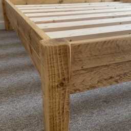 Low Bed Frame Solid Rustic Pine Wood All Sizes Available Free UK Delivery - thumbnail 2