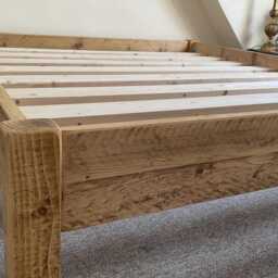 Low Bed Frame Solid Rustic Pine Wood All Sizes Available Free UK Delivery - thumbnail 3
