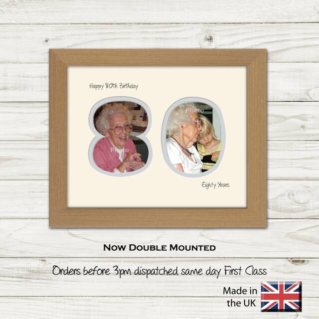 80Th Photo Frame Birthday Number Special Gift Word 9x7-1188F By Photos in A Word - image 1