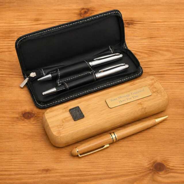 Tarot Cards Luxury Wooden Or Leatherette Pen Case With Matching Free Engraving Death Lovers Sun Gift - image 1