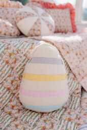 "Fluffy Boucle Easter Egg Pillow ""Mint Bow" - thumbnail 1