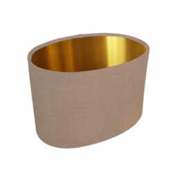 Oval Hazelnut Brown Lampshade in Linen With Gold Lining