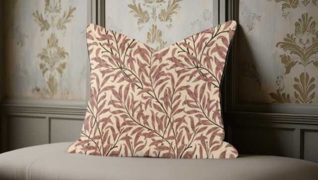 William Morris Bough Rose Cushion, Handmade Pillow, Decorative Scatter Arts & Crafts Sofa Cushion - image 1